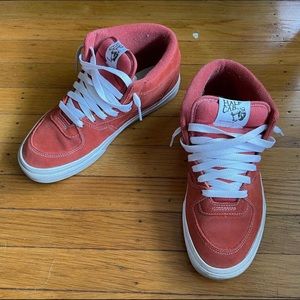 Vans half cab orange suede canvass
